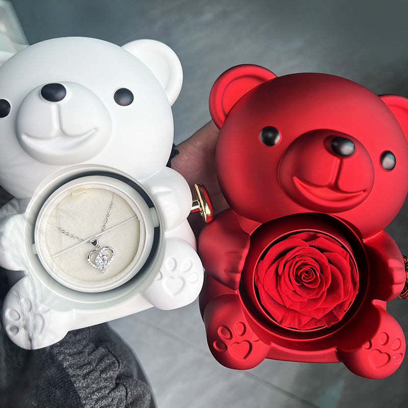 BearyRose - Eternal Rose Bear & Necklace Gift Set