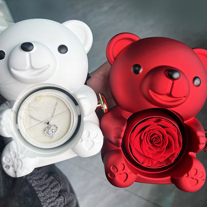 BearyRose - Eternal Rose Bear & Necklace Gift Set