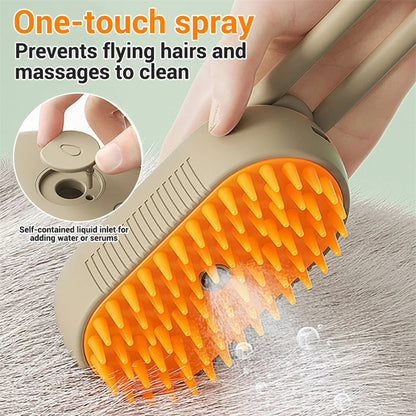 SteamSleek - 3 In 1 Spray & Shine Pet Steamy Hair Removal Comb Massager