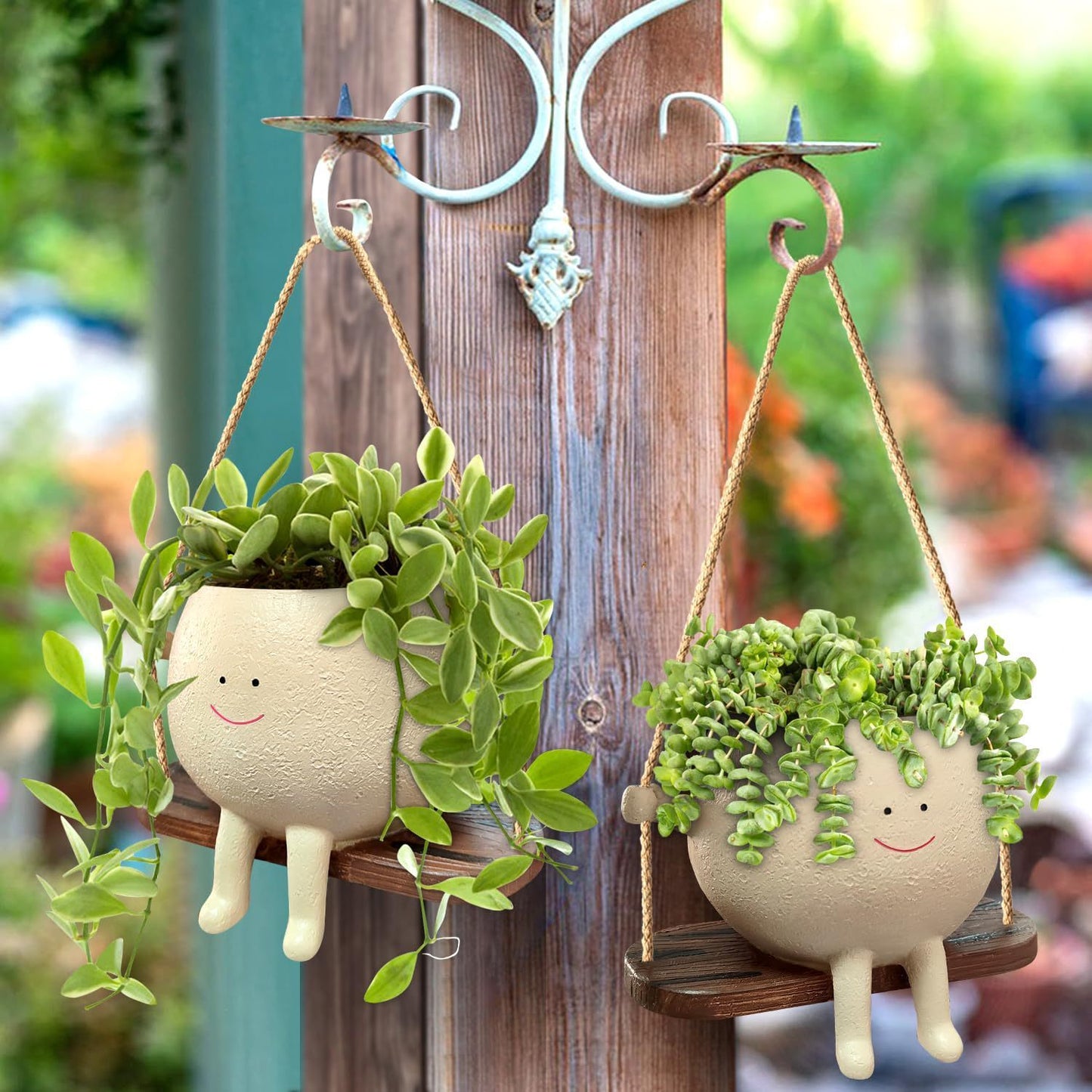 SwingBloom - Smiling Face Hanging Planter