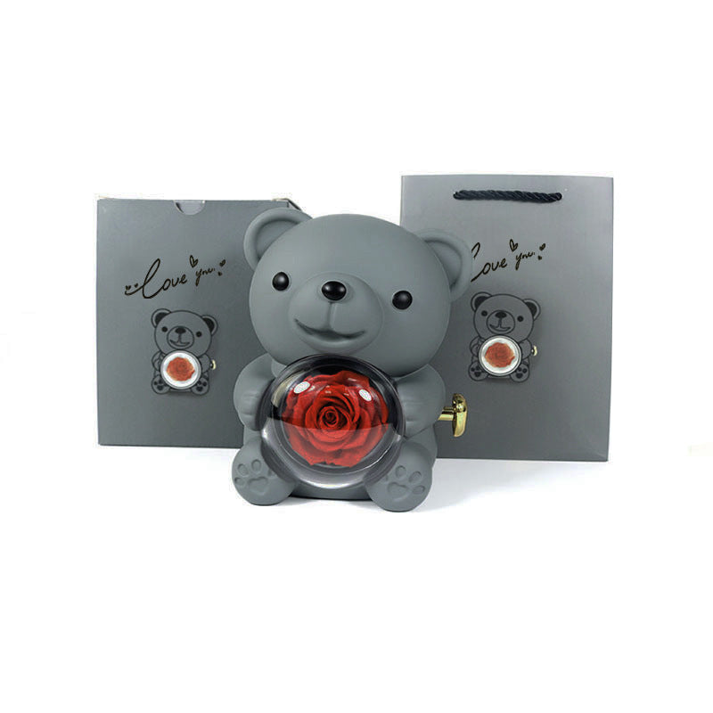 BearyRose - Eternal Rose Bear & Necklace Gift Set