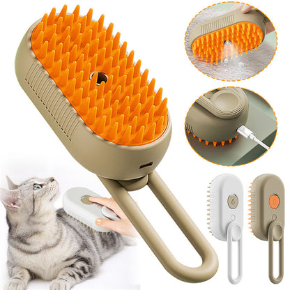 SteamSleek - 3 In 1 Spray & Shine Pet Steamy Hair Removal Comb Massager