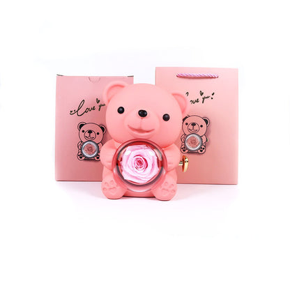 BearyRose - Eternal Rose Bear & Necklace Gift Set