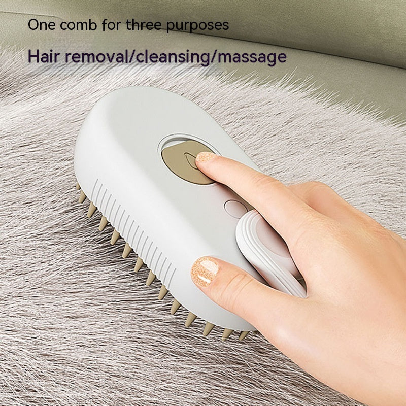 SteamSleek - 3 In 1 Spray & Shine Pet Steamy Hair Removal Comb Massager